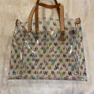 Rooney and Bourke Medium Shopper  Acrylic Clear Tote Bag with Colorful DB Emblem
